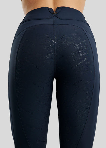 MoMichelle legging con Gun Metal Logo Print FG - Navy