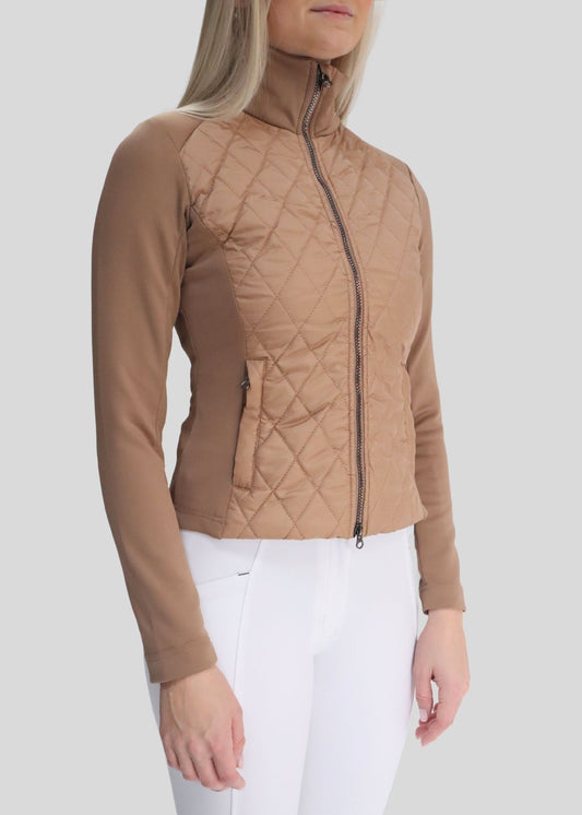 MoQuinn quilted hybrid jacket latte