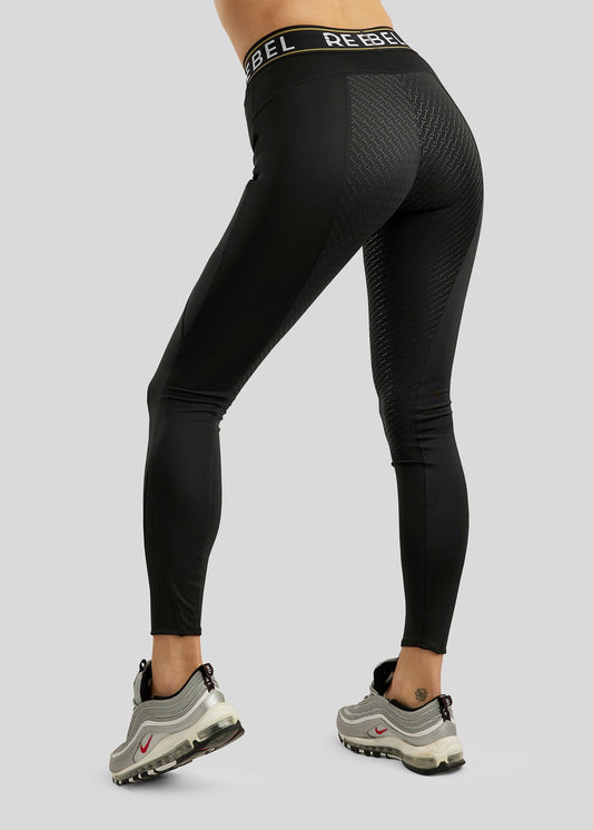 Rebel legging con logo cintura FG - Negro