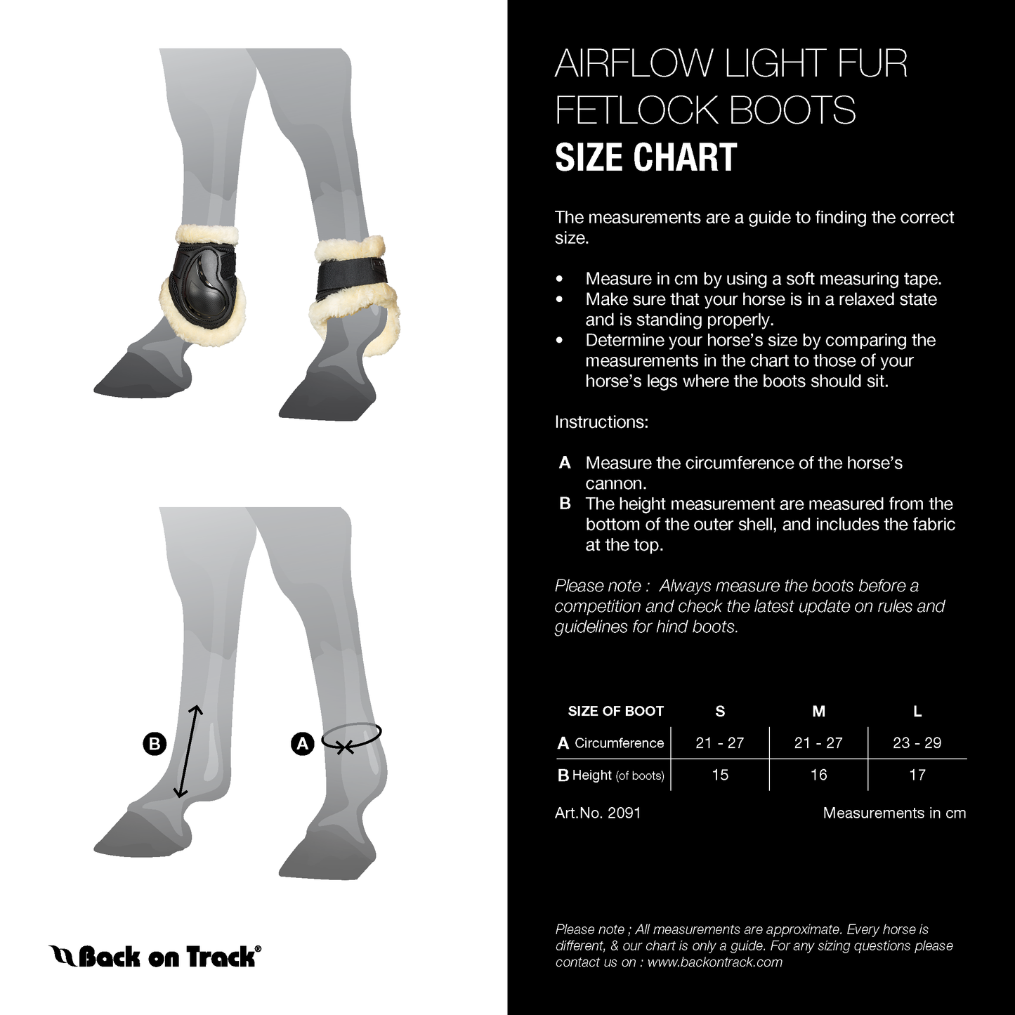 Airflow 3D Mesh fetlock protectores con borreguillo Back on Track