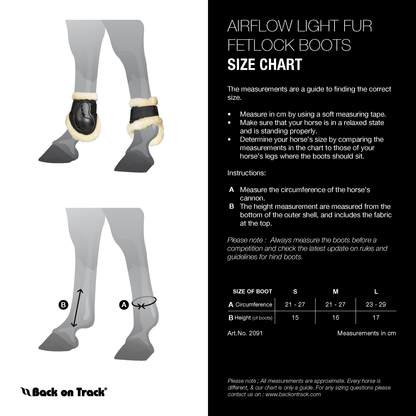 Airflow 3D Mesh fetlock protectores con borreguillo Back on Track