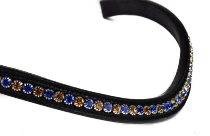 Bridle2Fit Frontalera con cristales Azul y Dorado