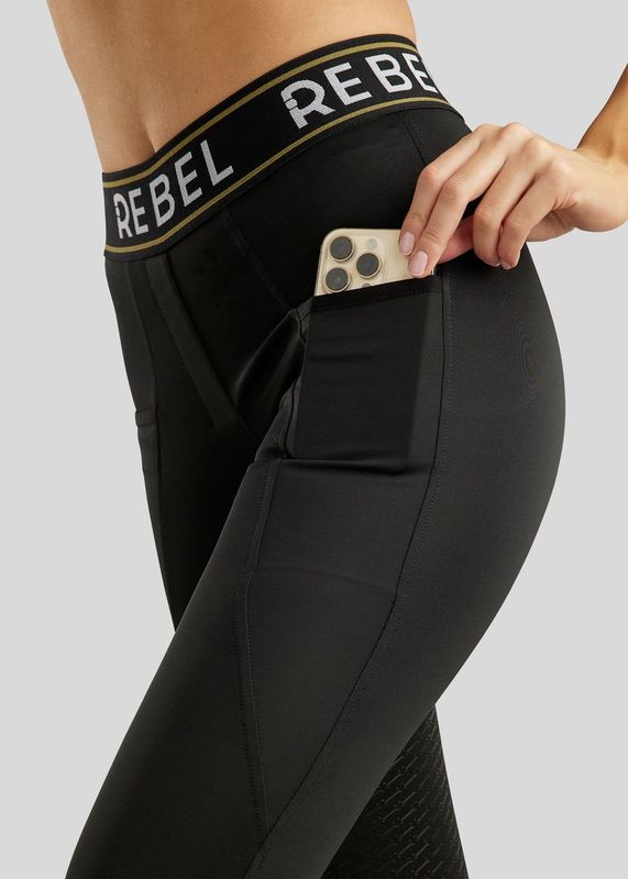 Rebel legging con logo cintura FG - Negro