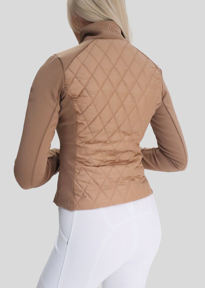 MoQuinn quilted hybrid jacket latte