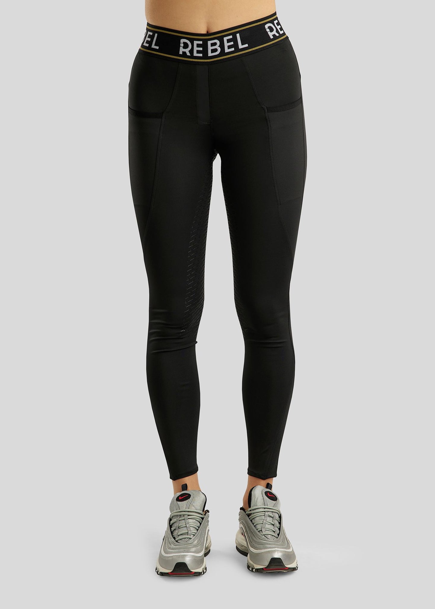 Rebel legging con logo cintura FG - Negro