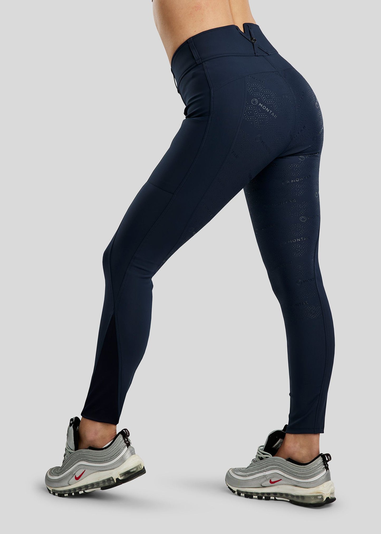 MoMichelle legging con Gun Metal Logo Print FG - Navy