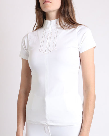 MoViolet Rosegold Crystal polo concurso - Blanco