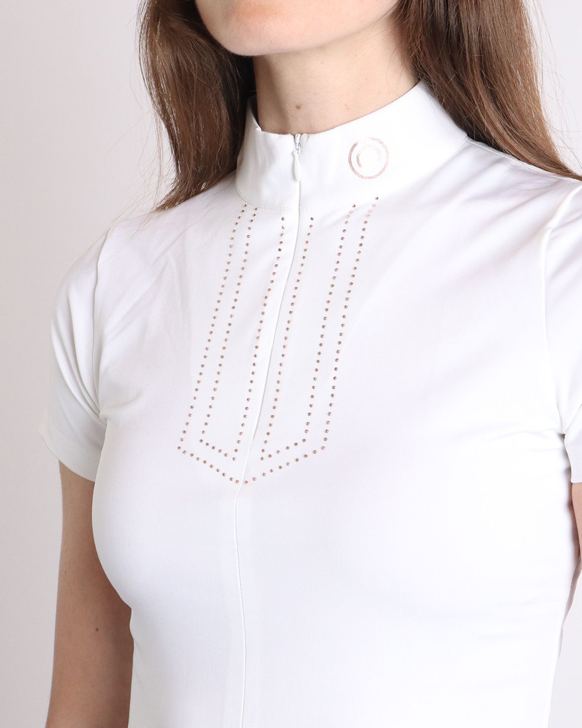 MoViolet Rosegold Crystal polo concurso - Blanco